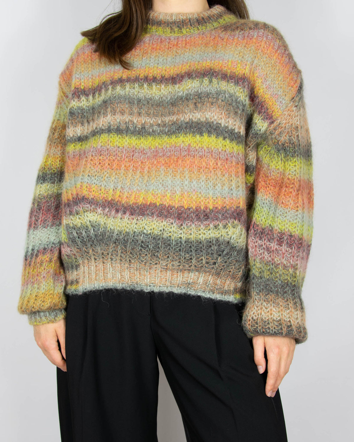Colourful striped mohair and alpaca sweater by Acne Studios