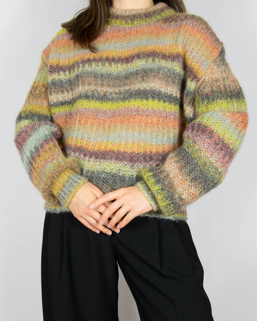 Colourful striped mohair and alpaca sweater by Acne Studios