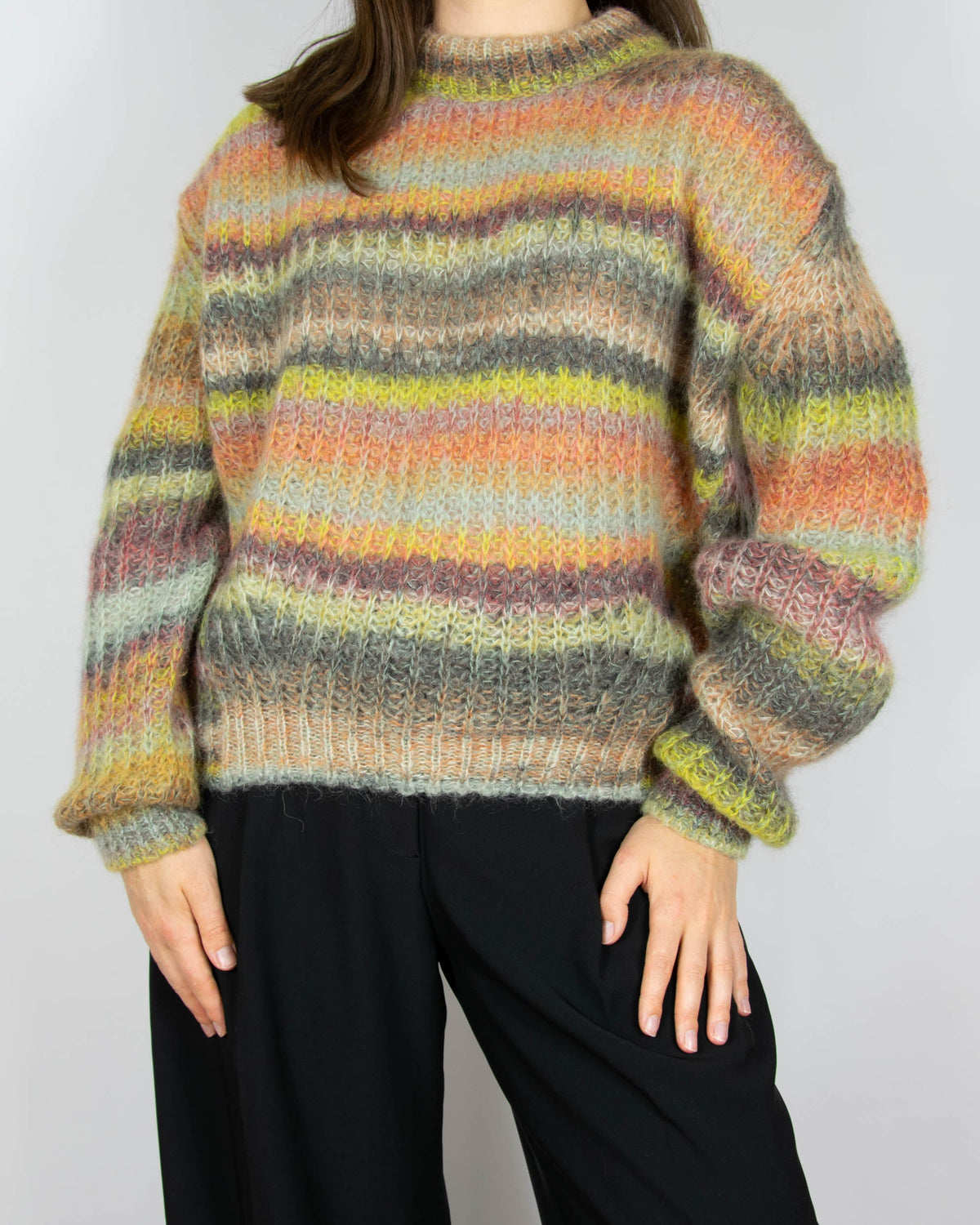 Colourful striped mohair and alpaca sweater by Acne Studios