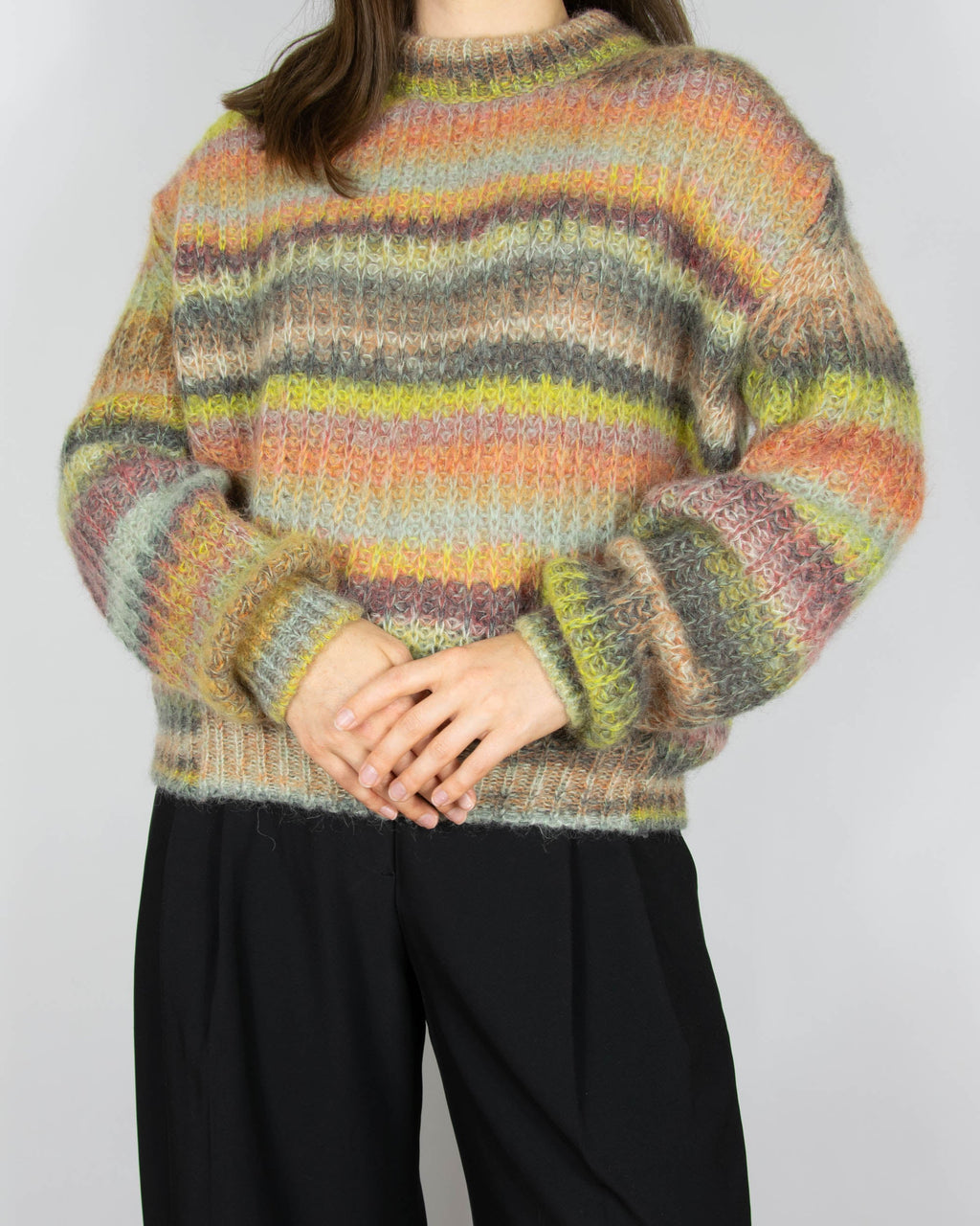 Colourful striped mohair and alpaca sweater by Acne Studios