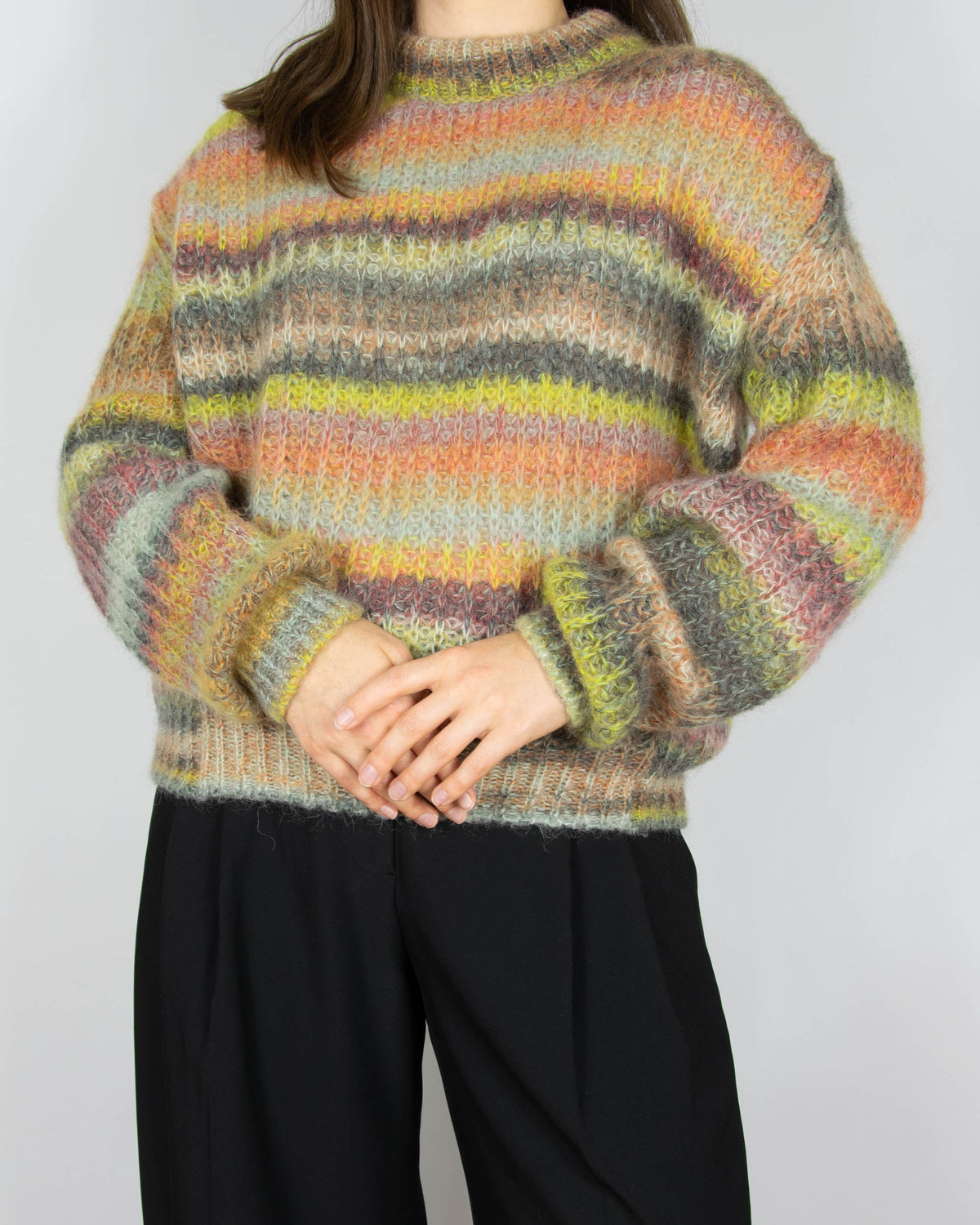 Colourful striped mohair and alpaca sweater by Acne Studios