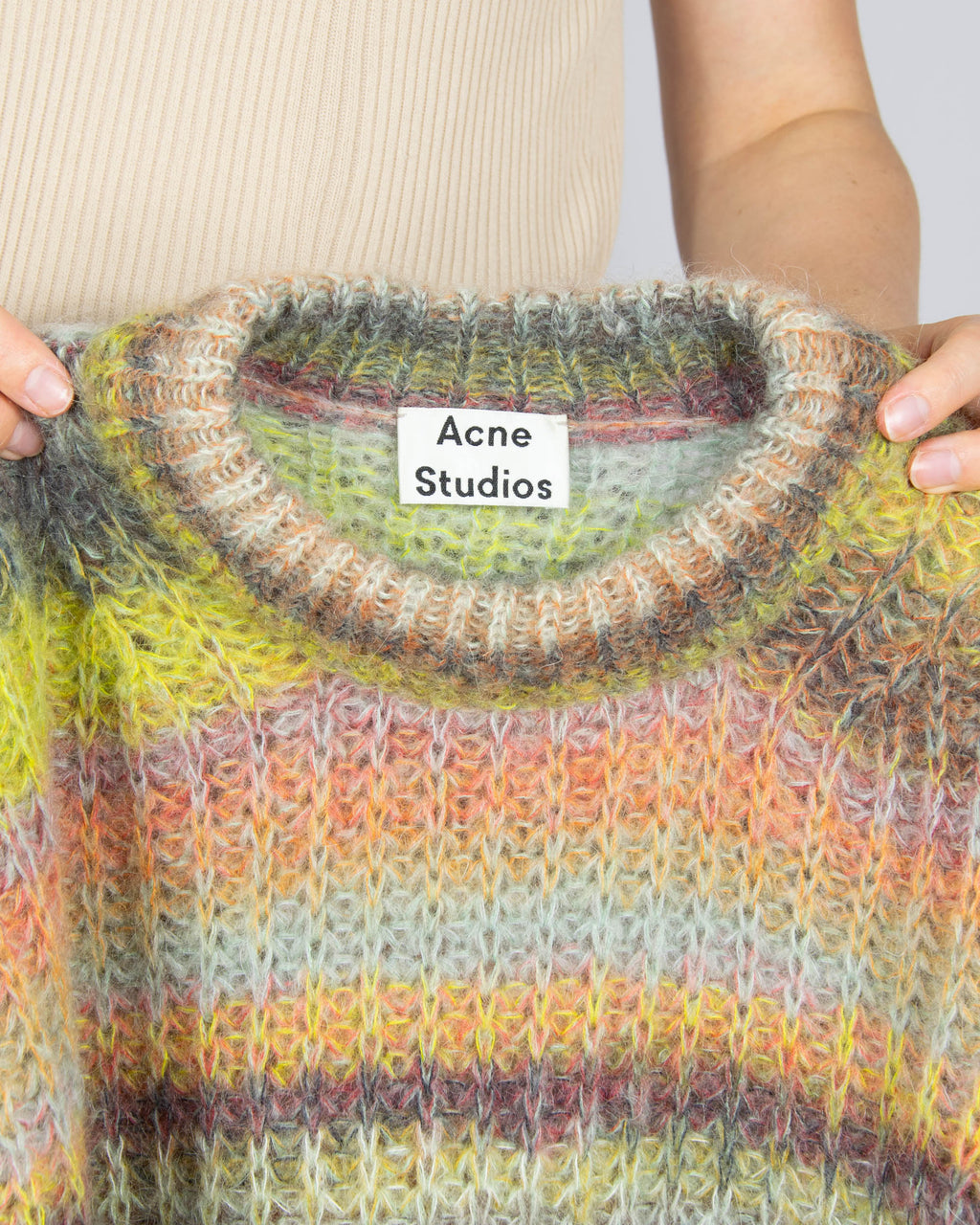 Colourful striped mohair and alpaca sweater by Acne Studios