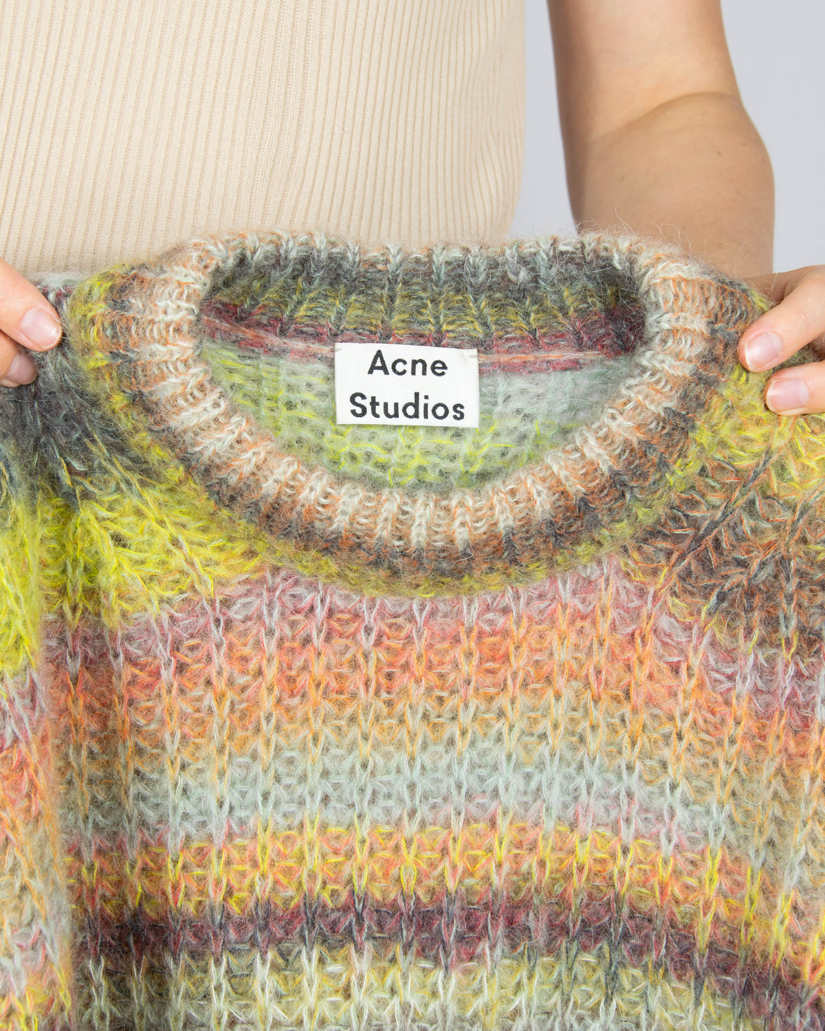 Colourful striped mohair and alpaca sweater by Acne Studios