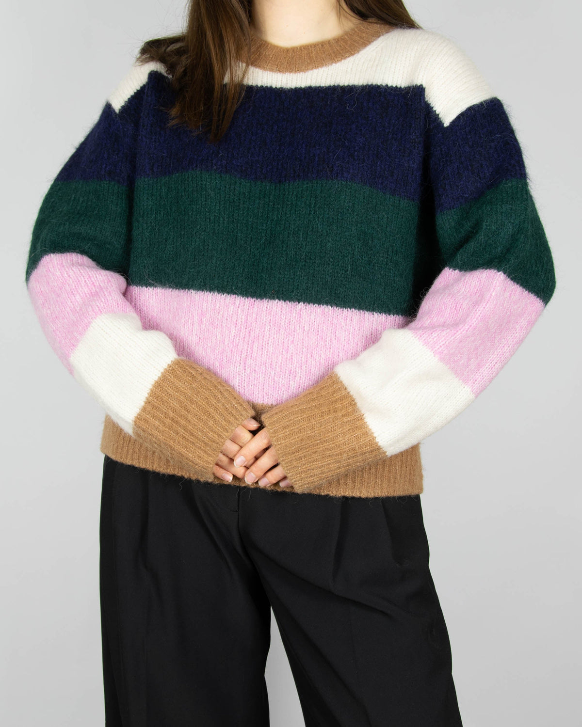 Striped alpaca and wool blend sweater by COS.