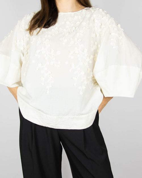 Cream cotton embroidered blouse by & Other Stories
