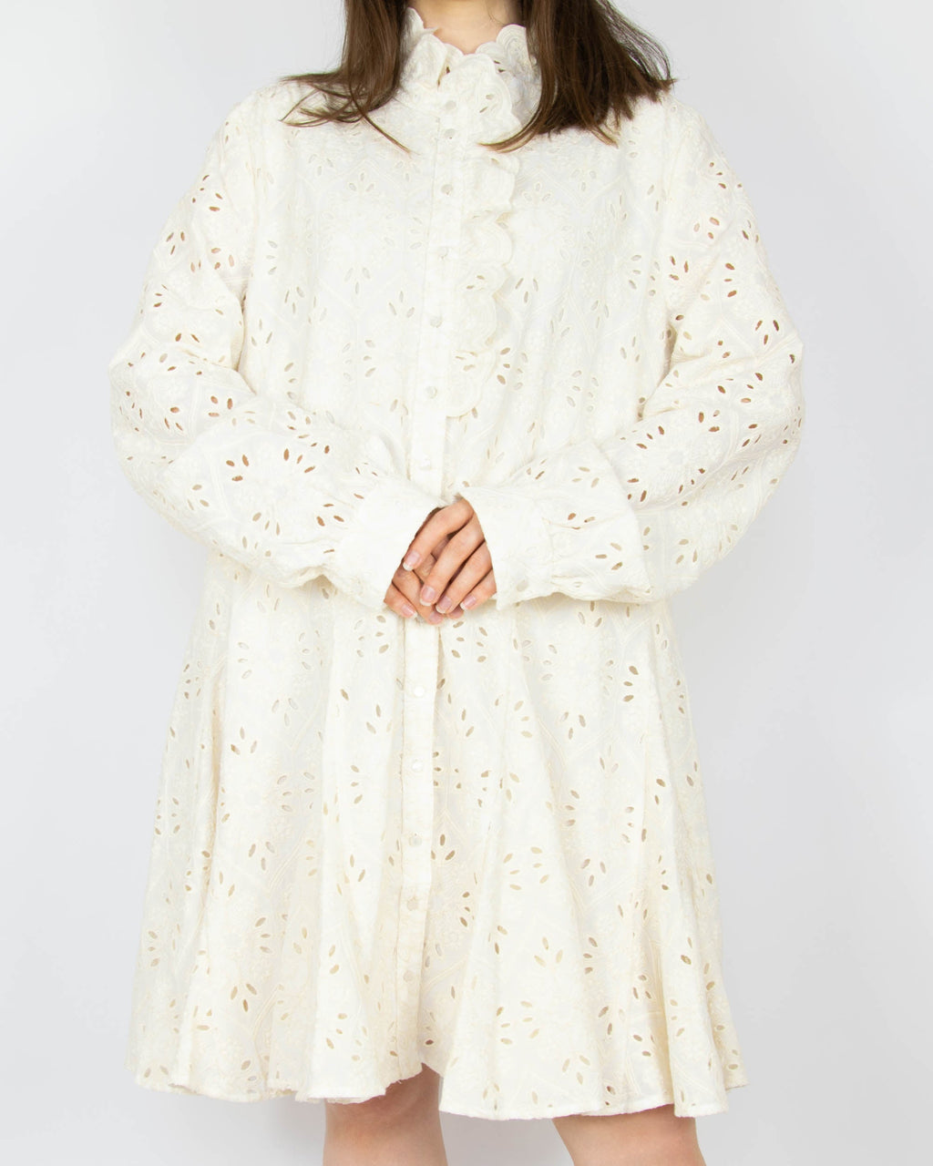 Cream embroidered cotton dress by French brand Sézane