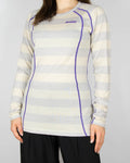 Cream and purple merino wool thermal top by Bergans of Norway