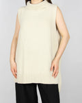 Cream wool and cashmere turtleneck vest by H&M Premium
