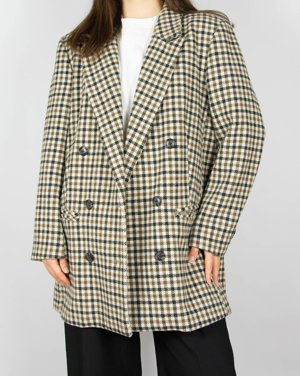 Checked wool-blend coat by OBJECT