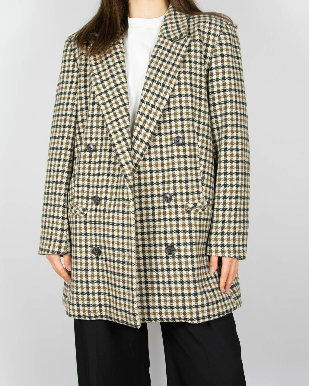 Checked wool-blend coat by OBJECT