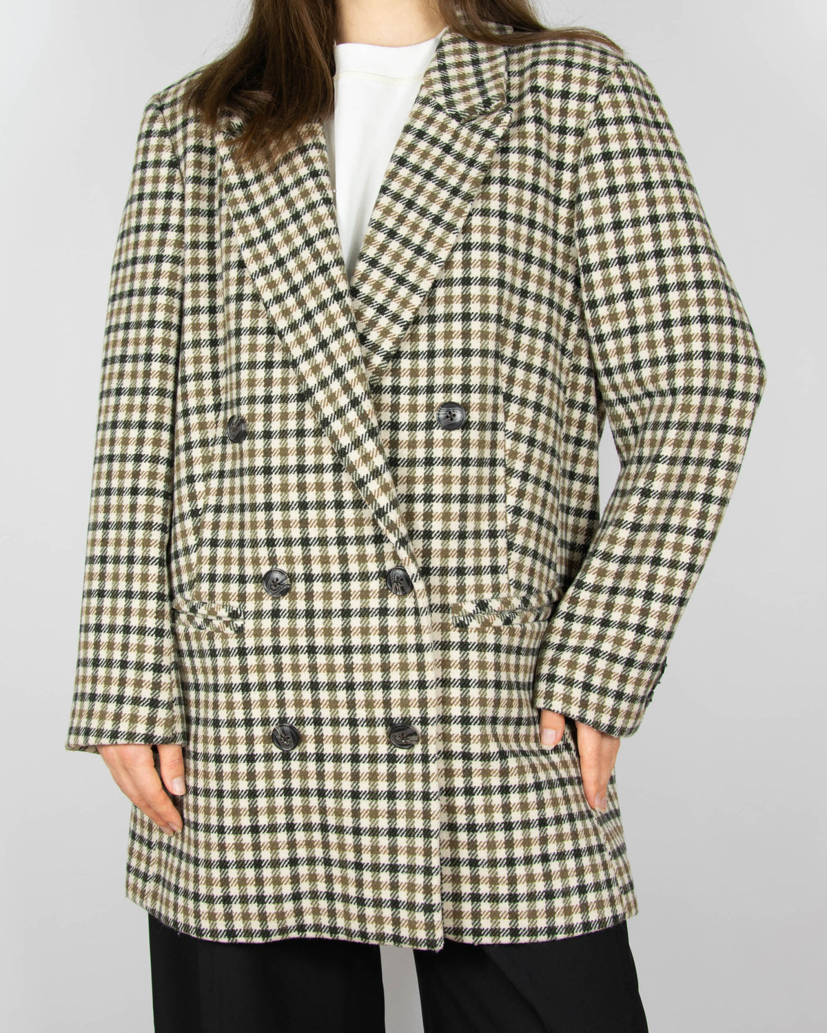 Checked wool-blend coat by OBJECT