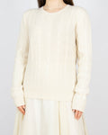 Cream cable-knit cashmere sweater by Ralph Lauren