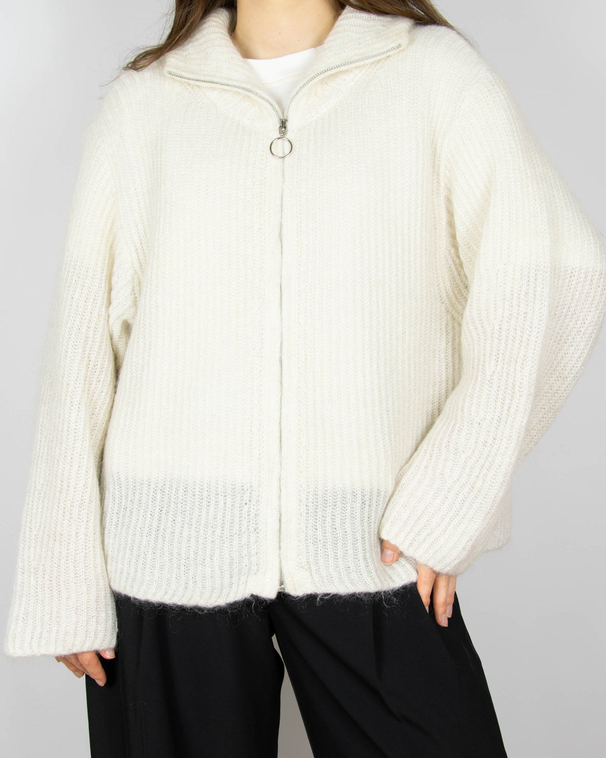 Cream mohair cardigan by Arnie Says