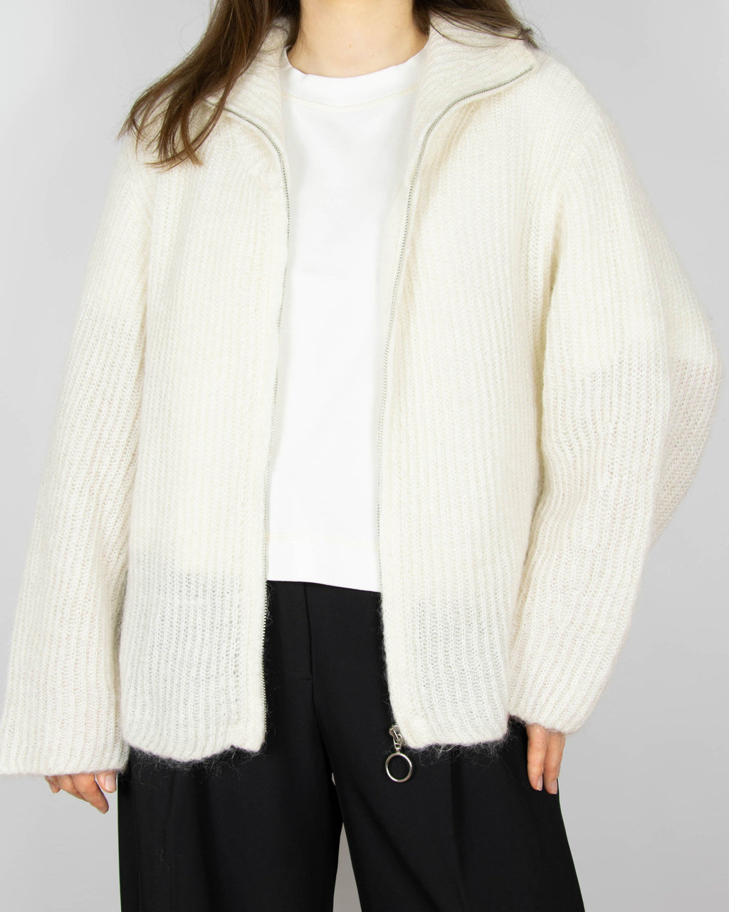 Cream mohair cardigan by Arnie Says