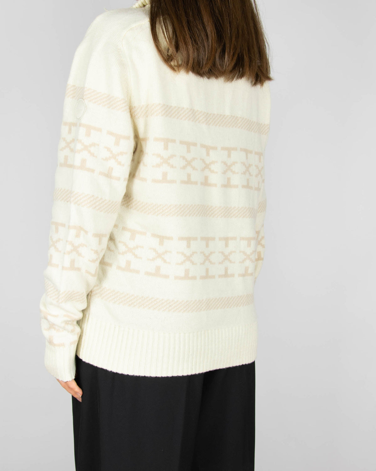 Cream wool-blend zip-up cardigan by Johaug