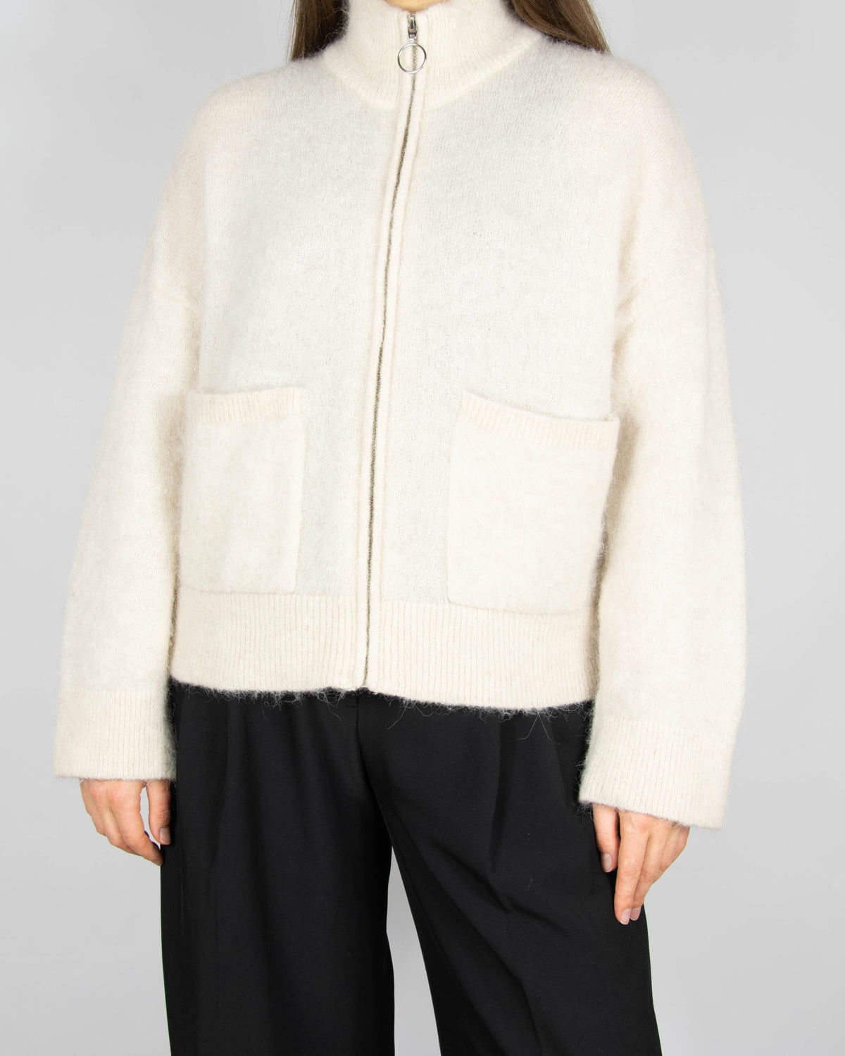 Cream wool and alpaca cardigan by SELECTED