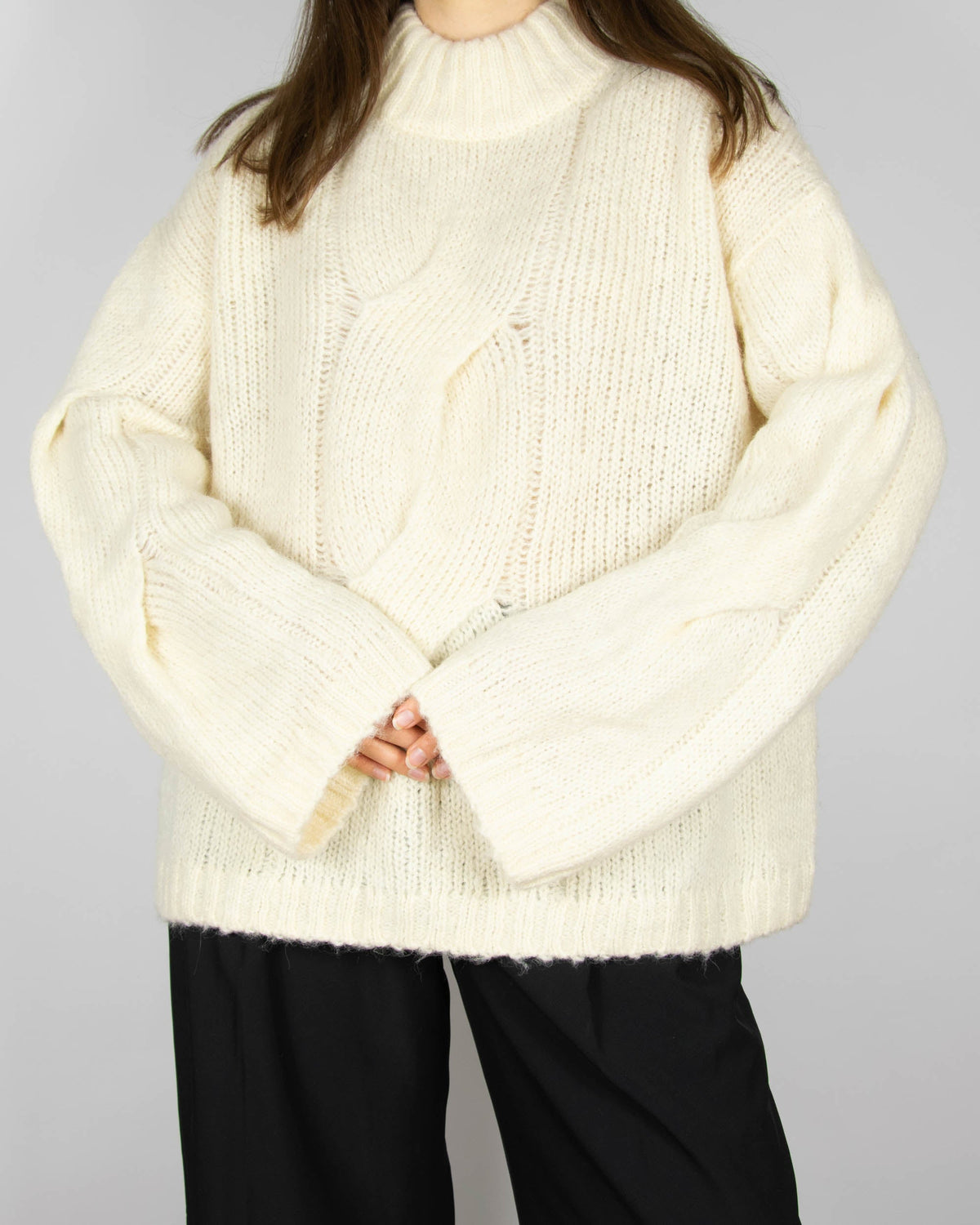 Cream wool and alpaca sweater by Arket