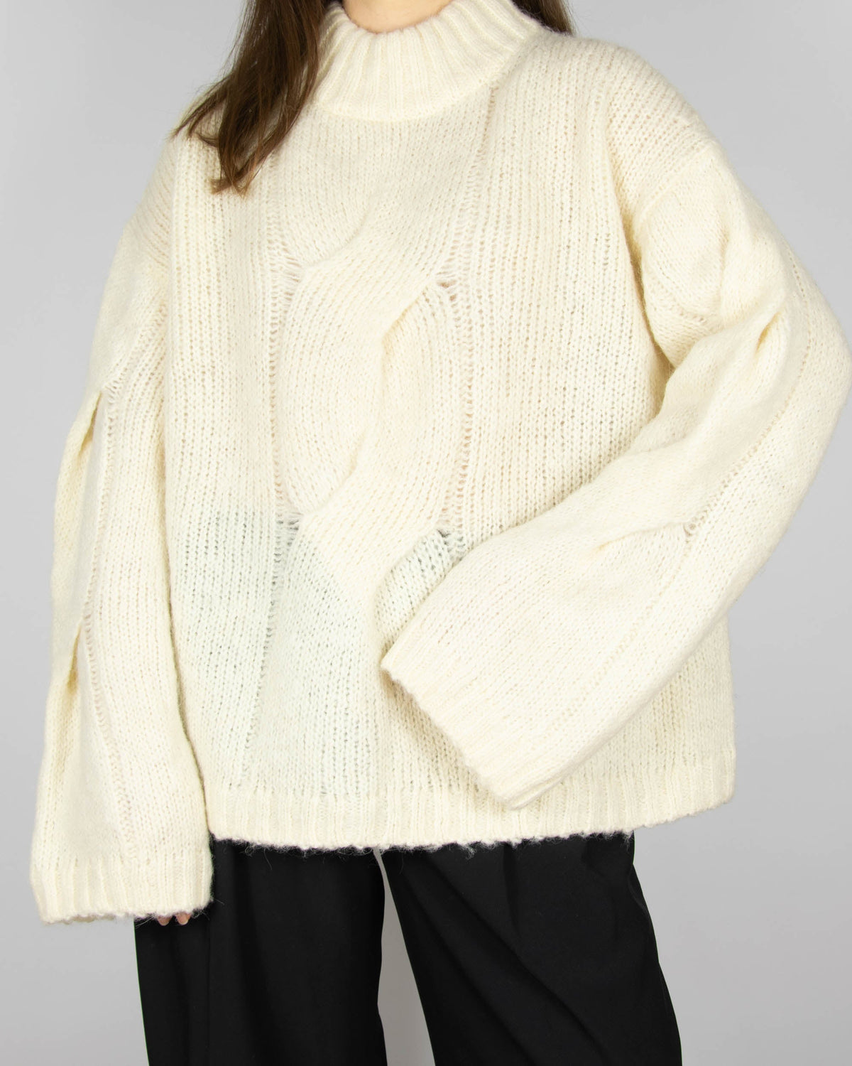 Cream wool and alpaca sweater by Arket