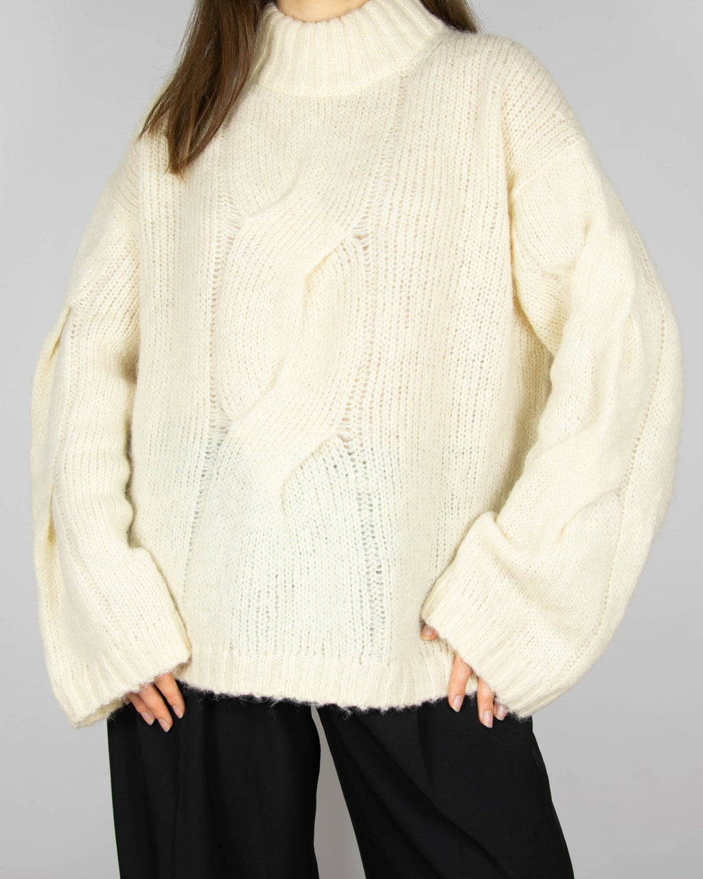 Cream wool and alpaca sweater by Arket