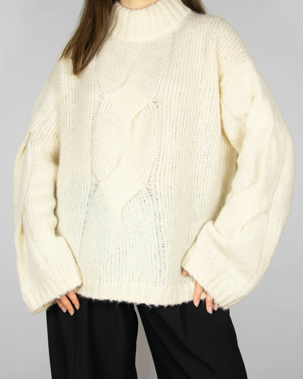 Cream wool and alpaca sweater by Arket