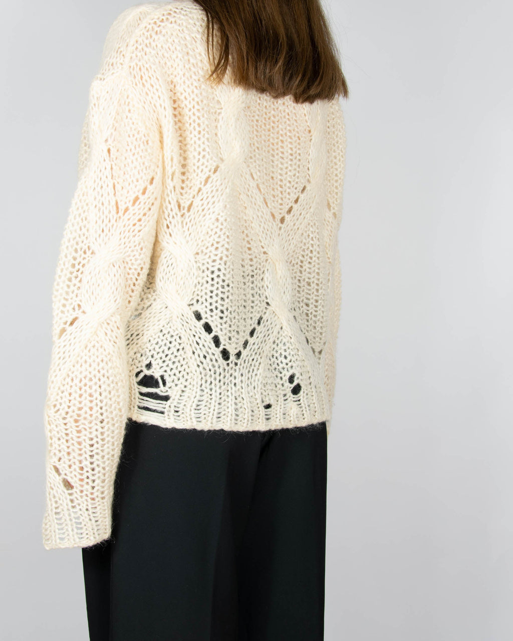 Cream mohair wool and alpaca sweater by Acne Studios