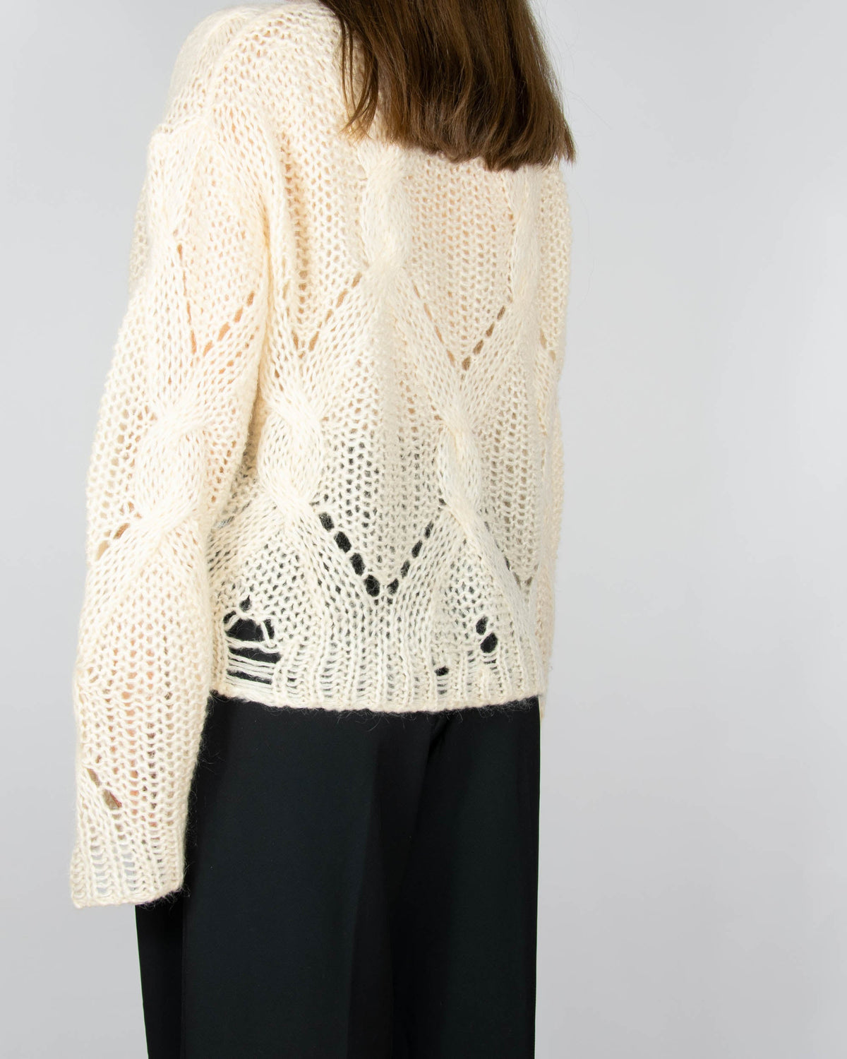 Cream mohair wool and alpaca sweater by Acne Studios