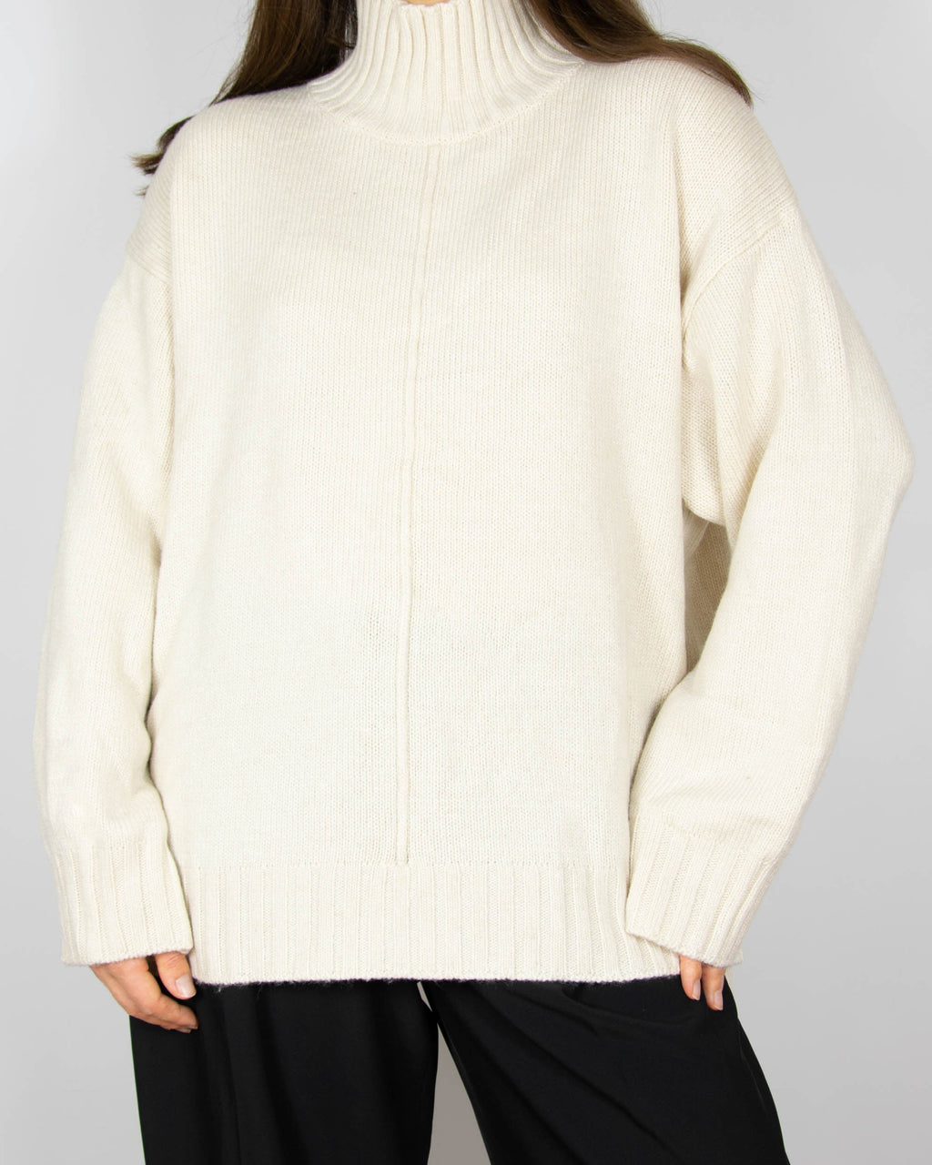 Cream wool-blend turtleneck by Part Two