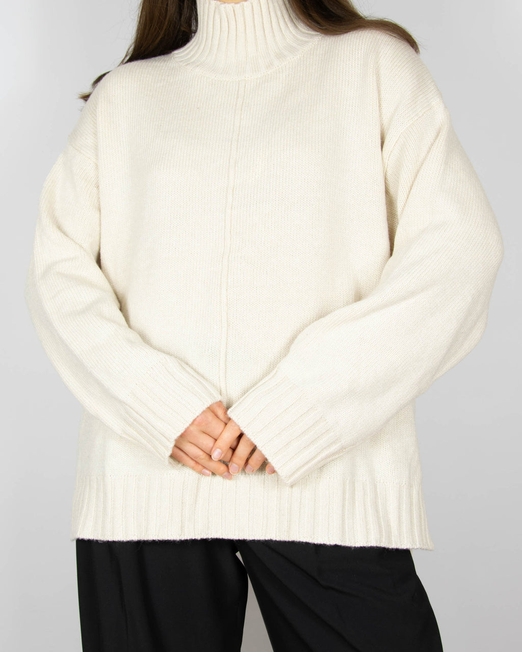 Cream wool-blend turtleneck by Part Two