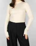 Cream ribbed wool sweater by Uniqlo
