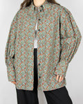 Floral organic cotton shirt with puff sleeves by GANNI