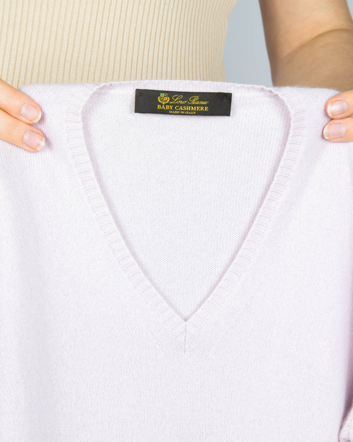 Powder pink baby cashmere sweater by Loro Piana