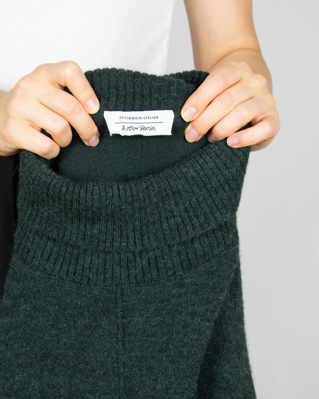 Dark green wool-blend turtleneck sweater by & Other Stories