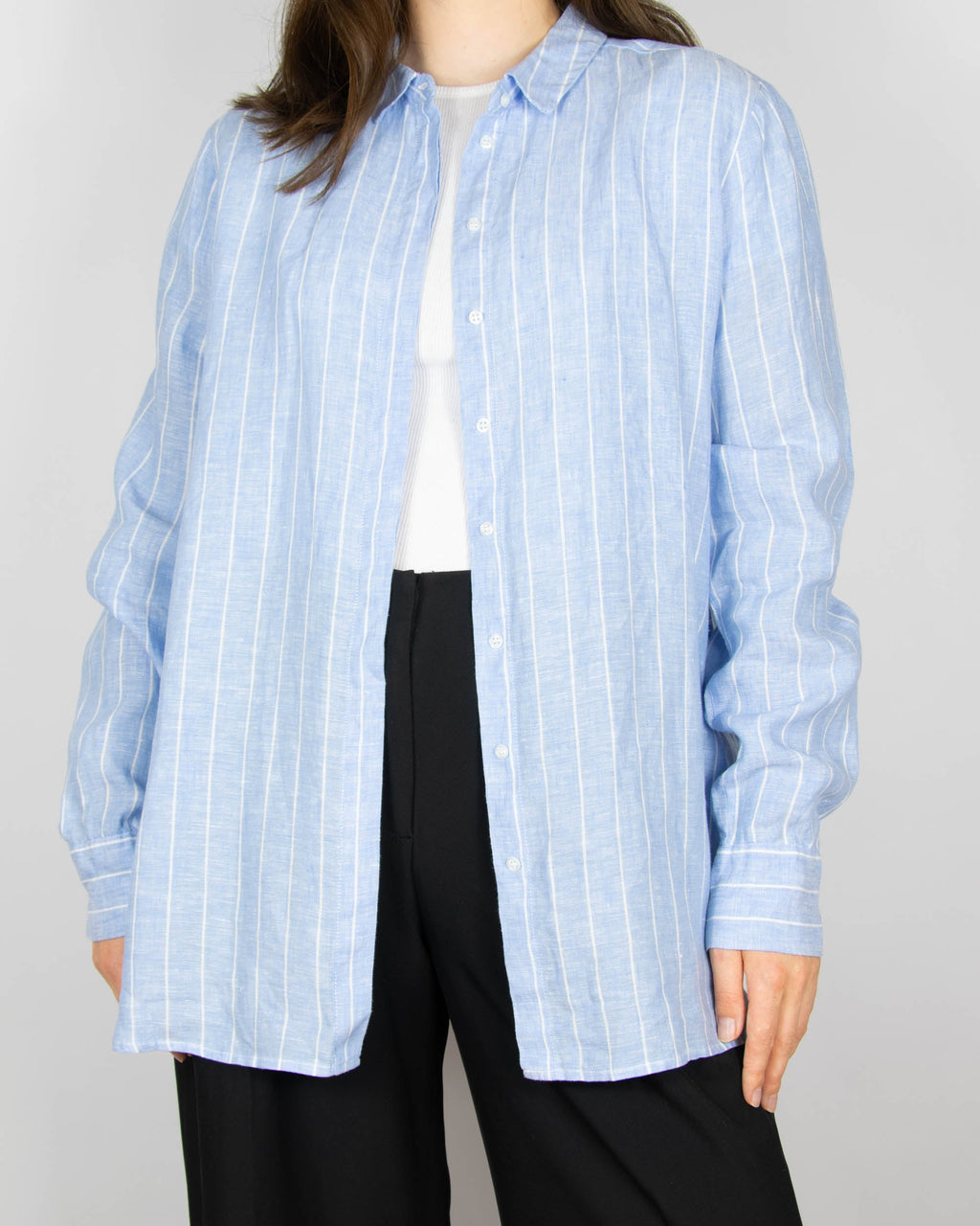 Blue striped linen shirt by Arnie Says
