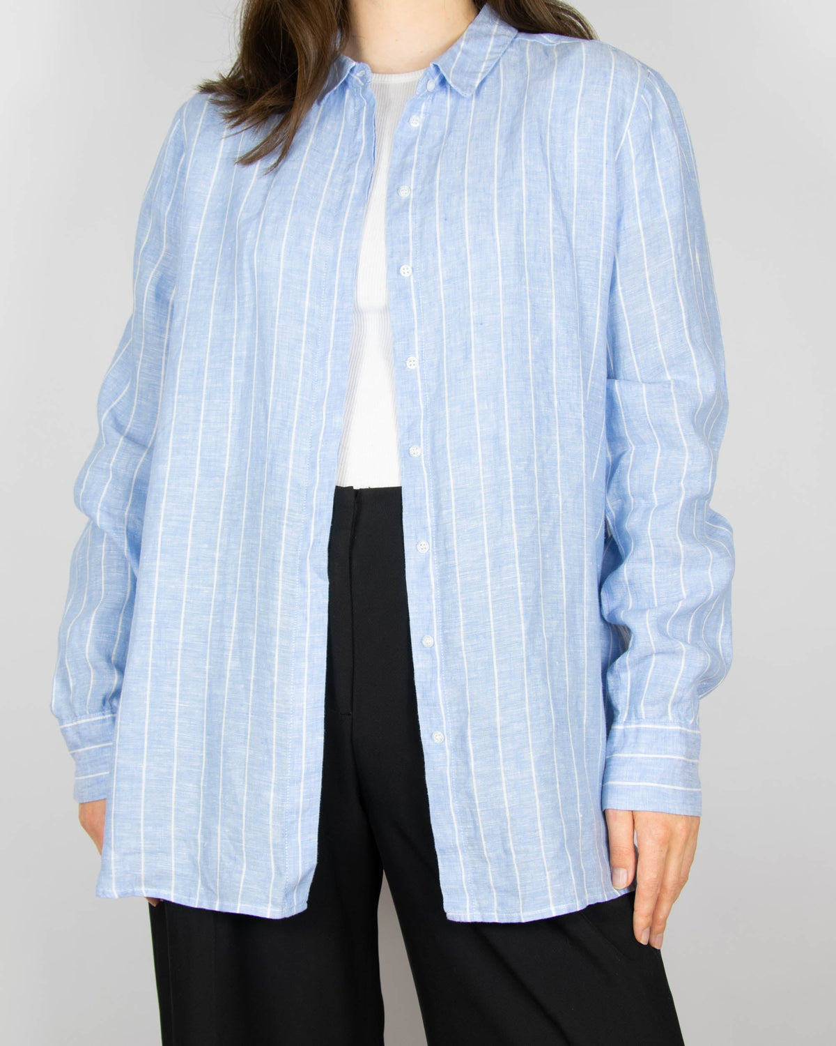 Blue striped linen shirt by Arnie Says