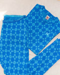Blue merino wool thermal top and leggings set by Kari Traa