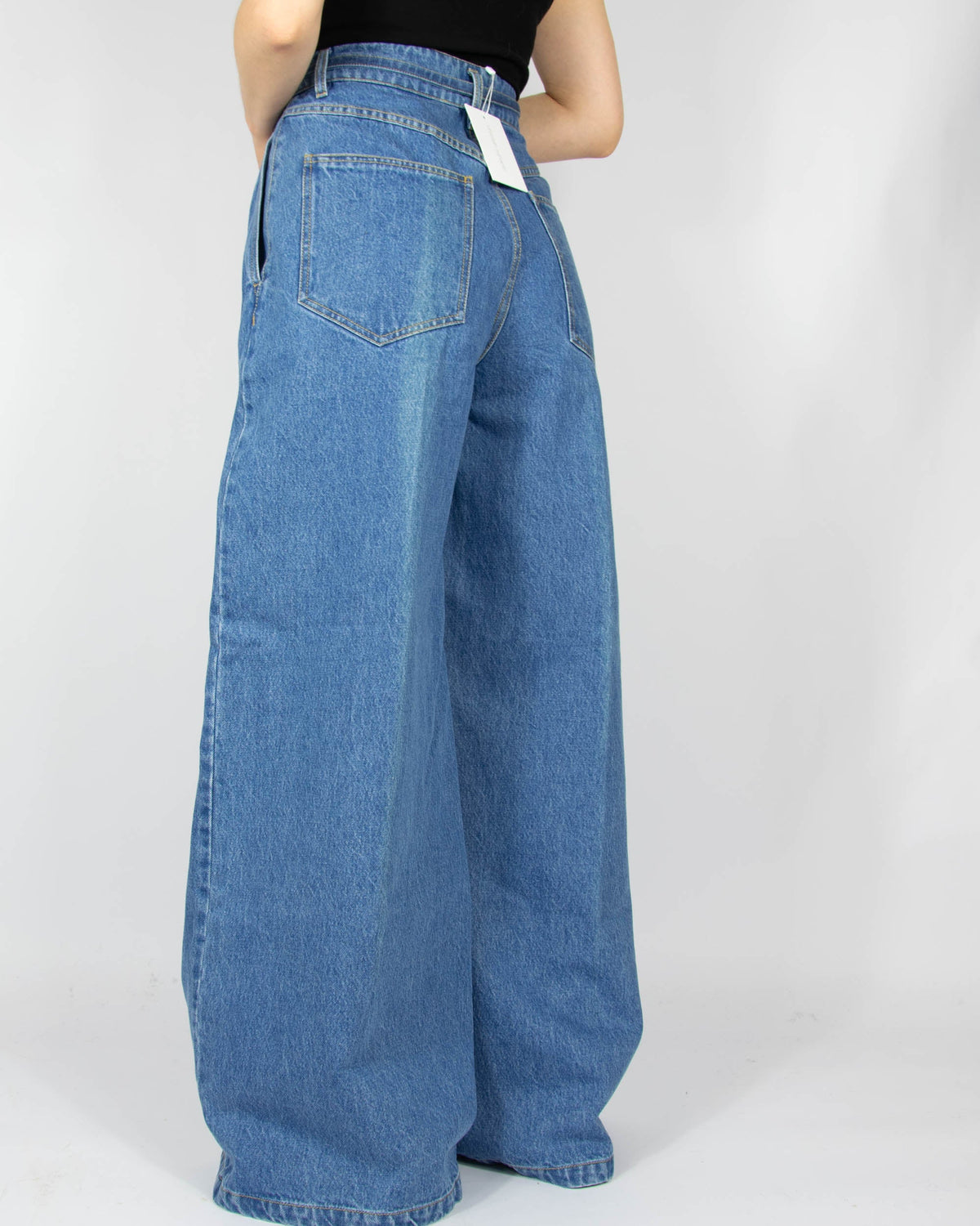 Blue wide-leg cotton jeans by Christian Wijnants