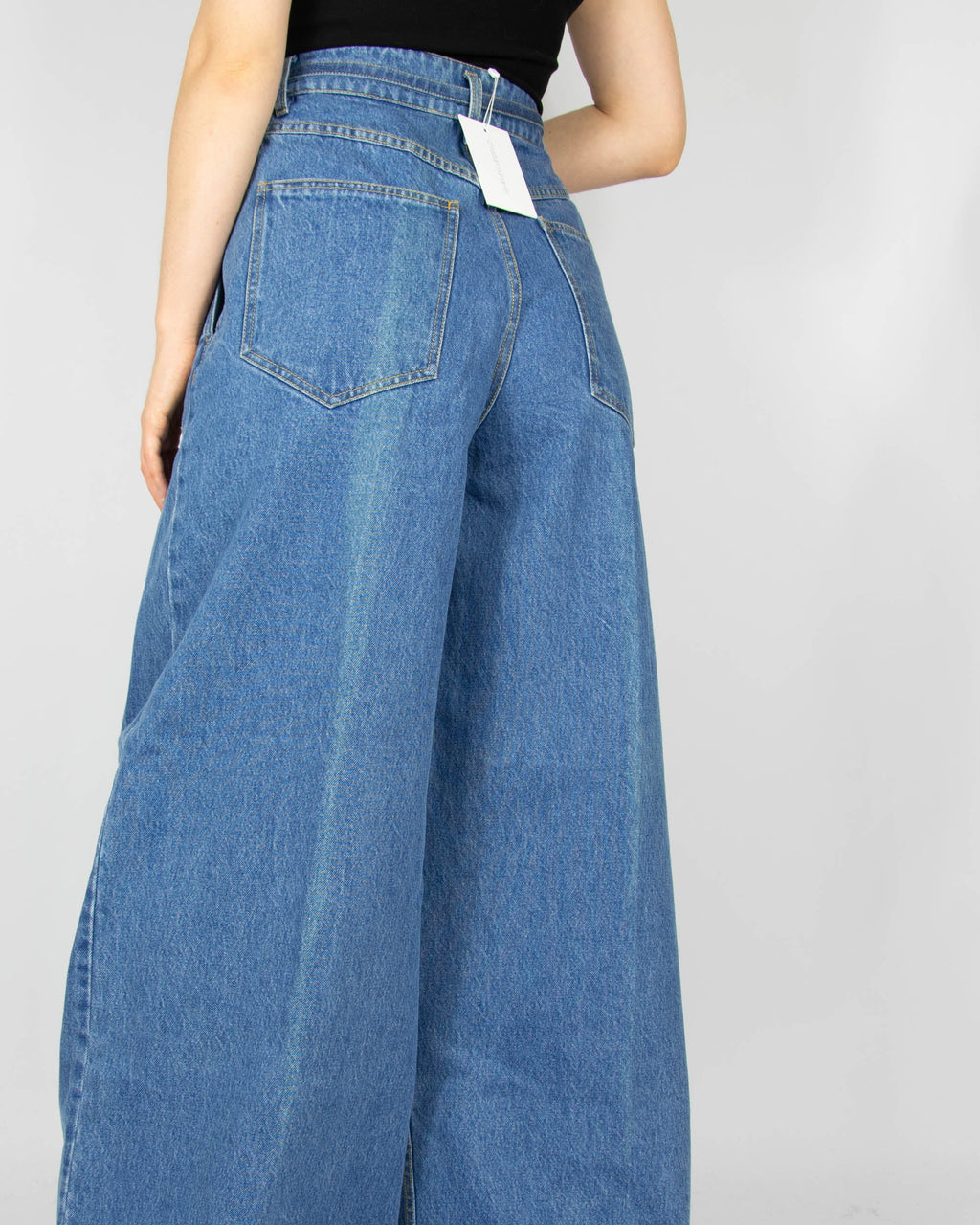 Blue wide-leg cotton jeans by Christian Wijnants