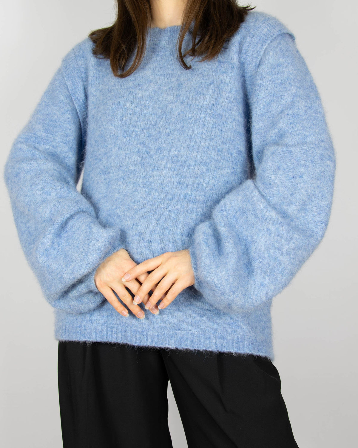 Blue royal alpaca and merino wool sweater by PBO
