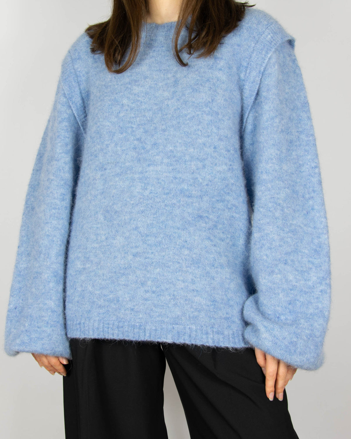 Blue royal alpaca and merino wool sweater by PBO
