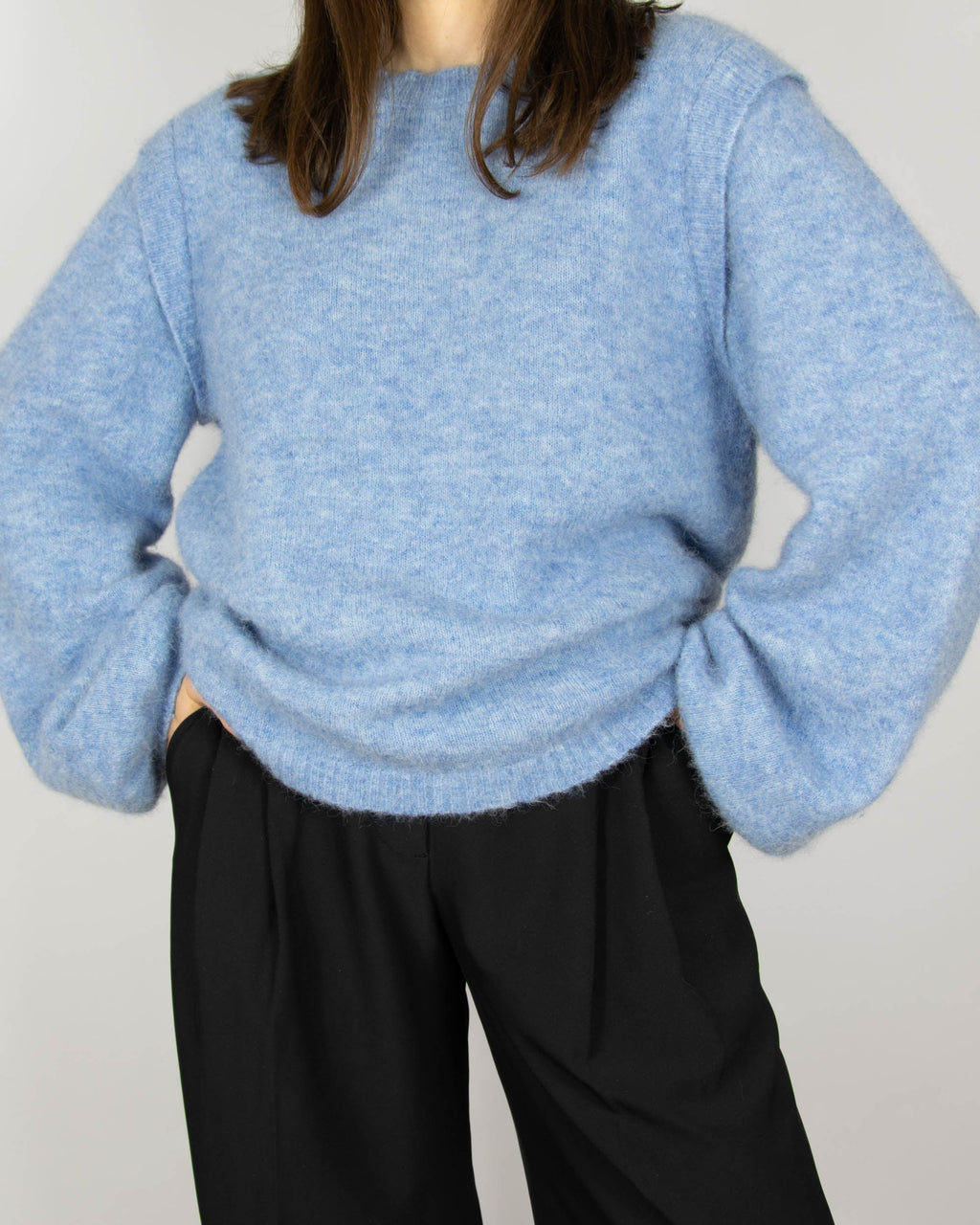 Blue royal alpaca and merino wool sweater by PBO