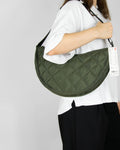 Olive khaki quilted shoulder bag by Uniqlo