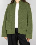 Olive green wool and alpaca cardigan by Selected