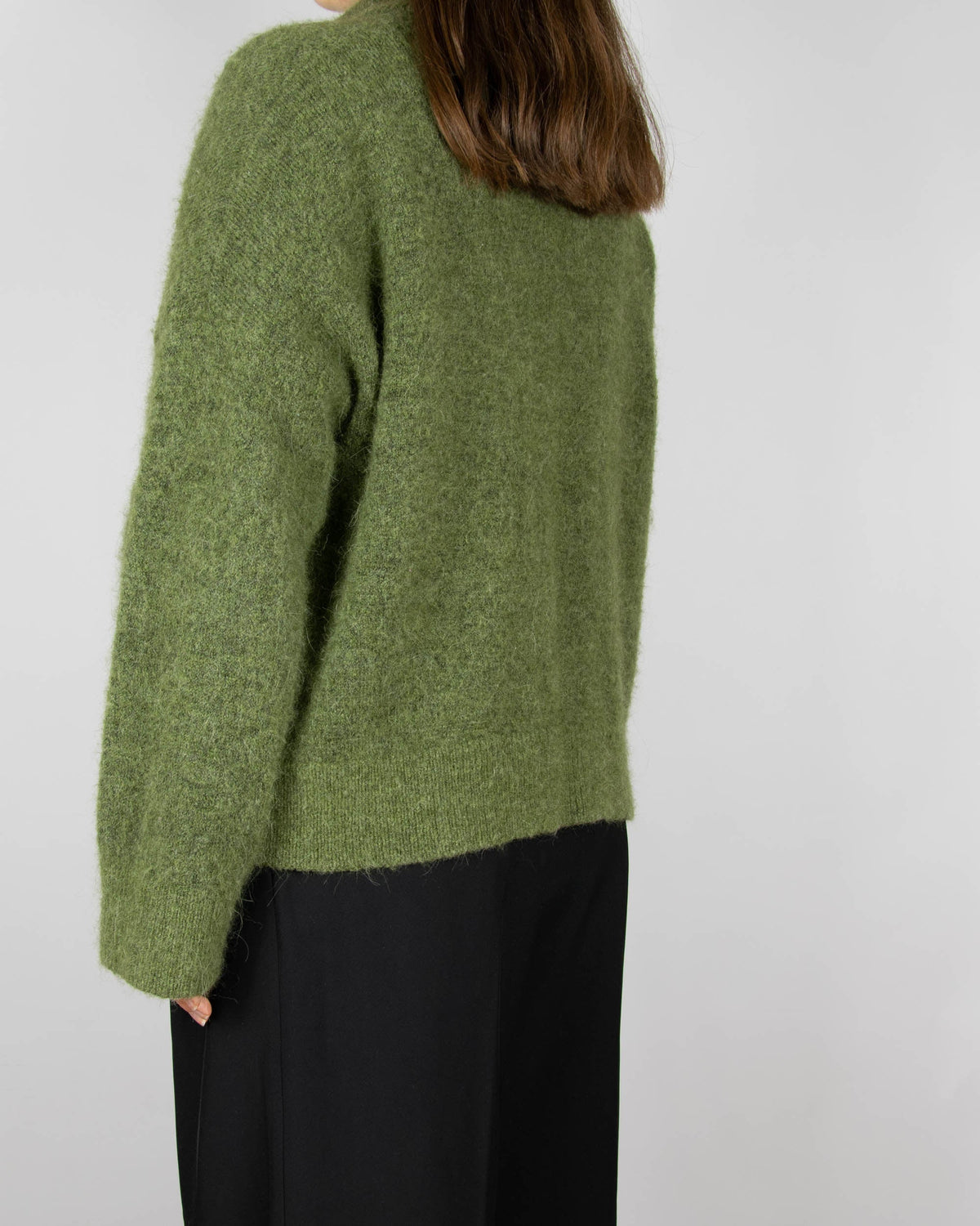 Olive green wool and alpaca cardigan by Selected