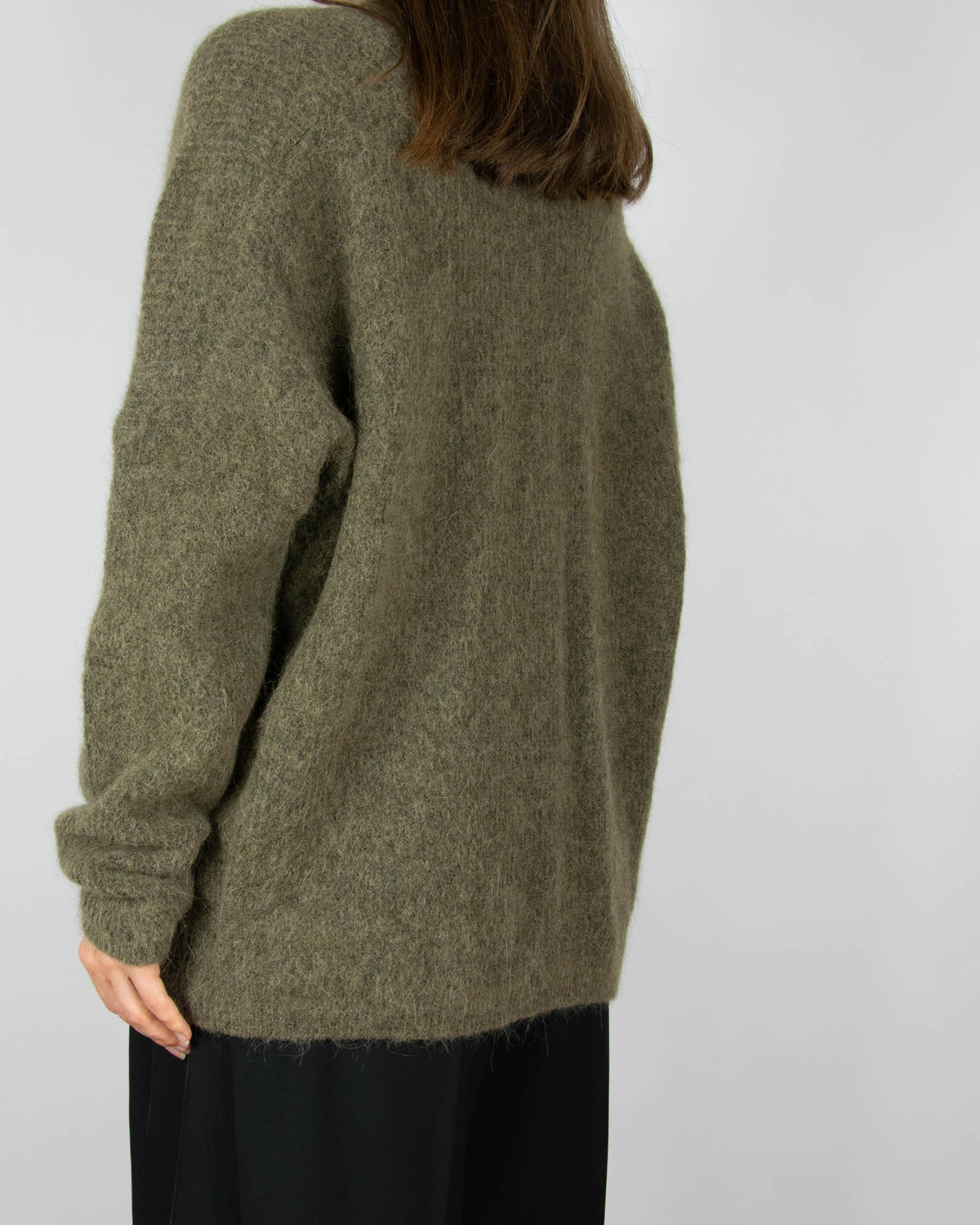 Khaki green alpaca and wool sweater by MOS MOSH