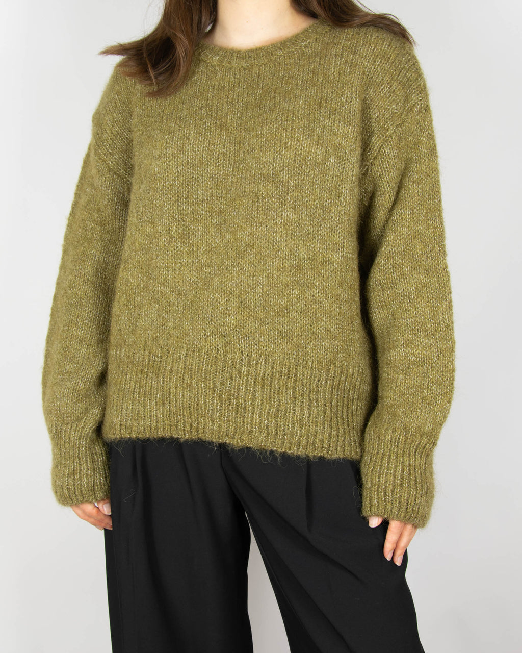 Olive alpaca and wool sweater by H&M Premium Selection