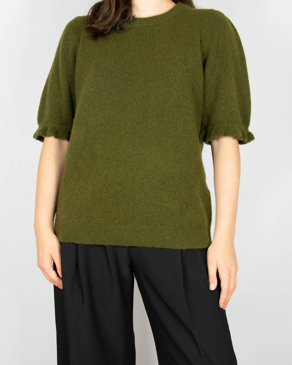 Olive wool and yak sweater by PIESZAK