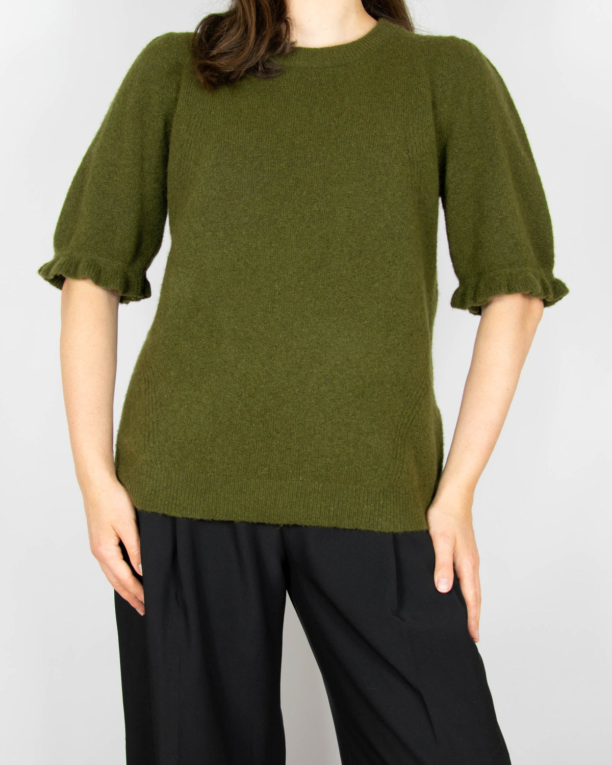 Olive wool and yak sweater by PIESZAK