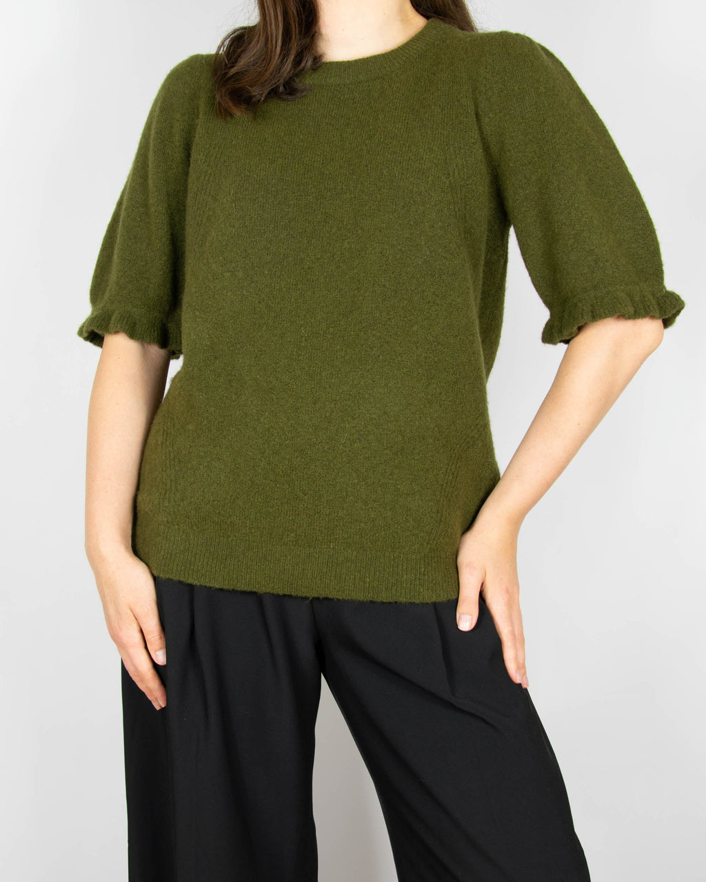 Olive wool and yak sweater by PIESZAK