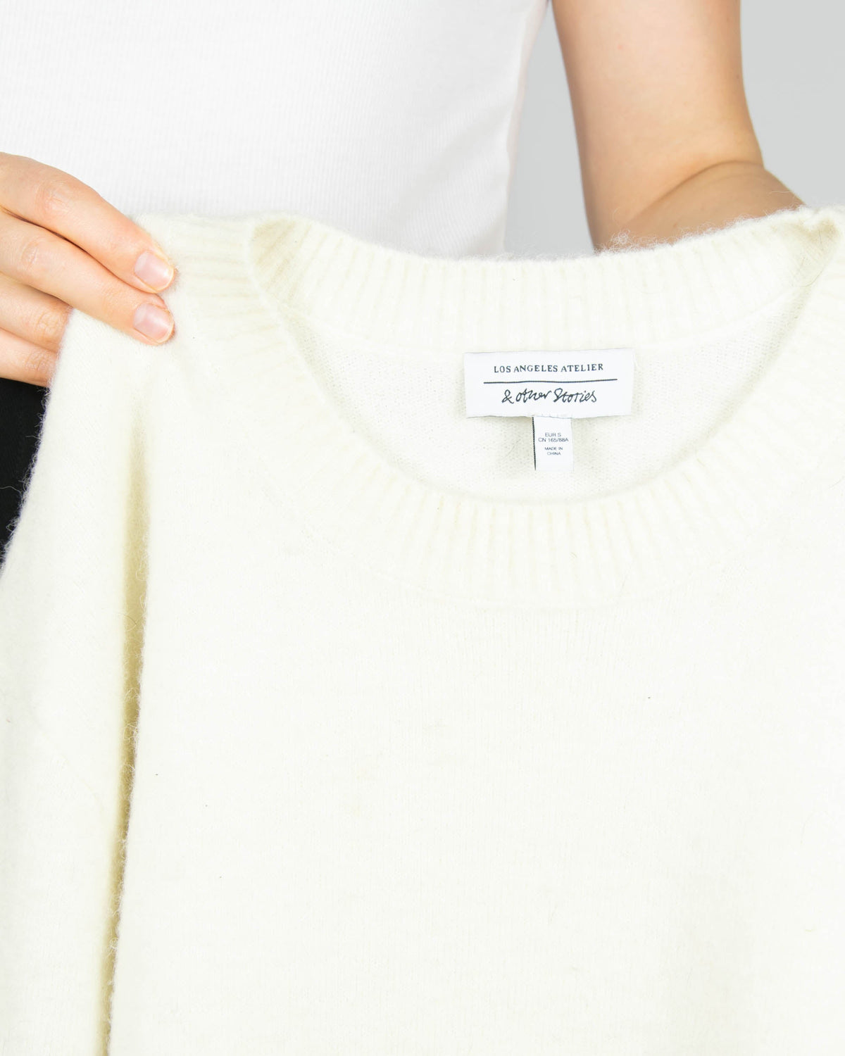Cream and brown alpaca and wool argyle sweater by & Other Stories