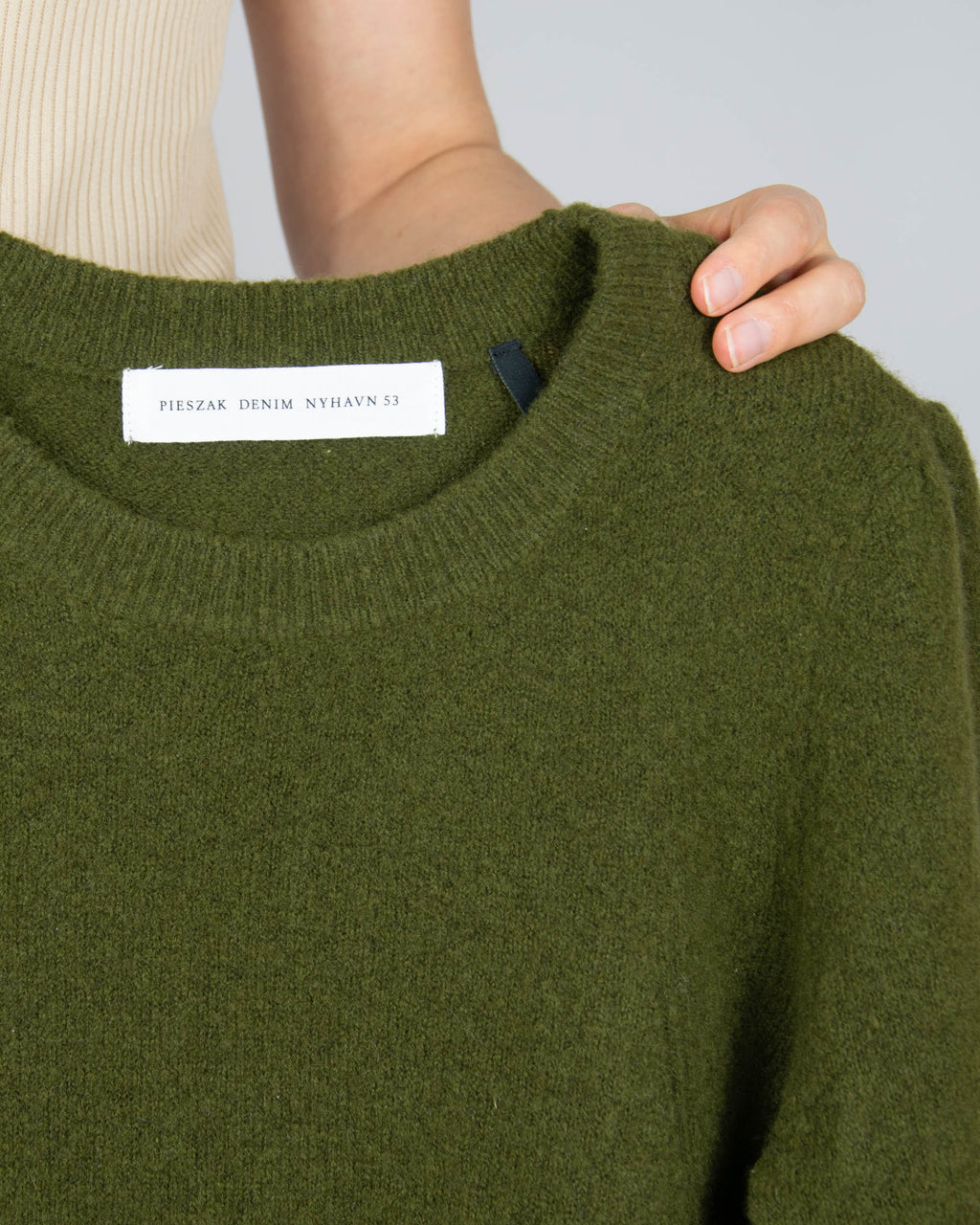 Olive wool and yak sweater by PIESZAK